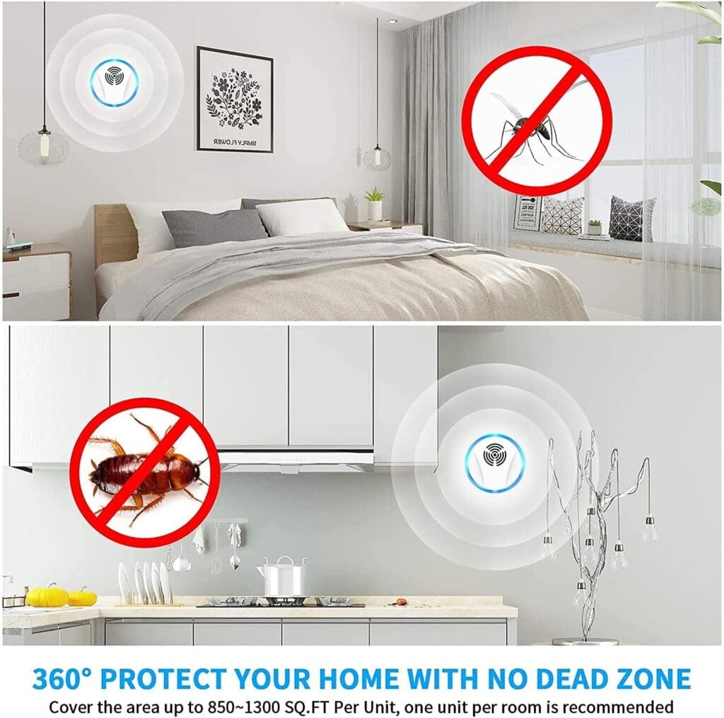 6 Packs Ultrasonic Pest Repeller, MOVEPEST Electronic Pest Repellent Plug in Indoor Pest Control for Insect, Roach, Mice, Spider, Ant, Bug, Mosquito Repellent for House Garage Warehouse Office Hotel