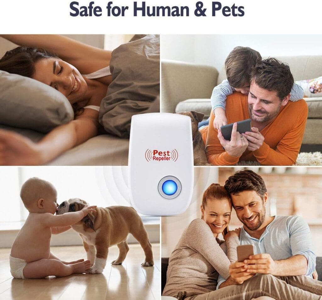 8 Packs Ultrasonic Mouse Pest Repeller,Rodent Repellent Electronic Mouse Deterrent Rat Control with Ultrasound Waves and LED Strobe Lights for Basement Warehouses RV Garage Indoor