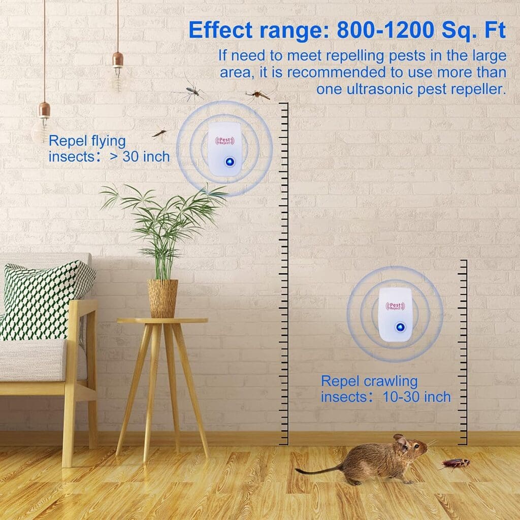 8 Packs Ultrasonic Pest Repeller, Electronic Pest Repellent, Mouse Deterrent Plug in Indoor, Mice denfense Control for Insect, Roach, Mice, Spider, Ant, Bug, Mosquito for House, Hotel