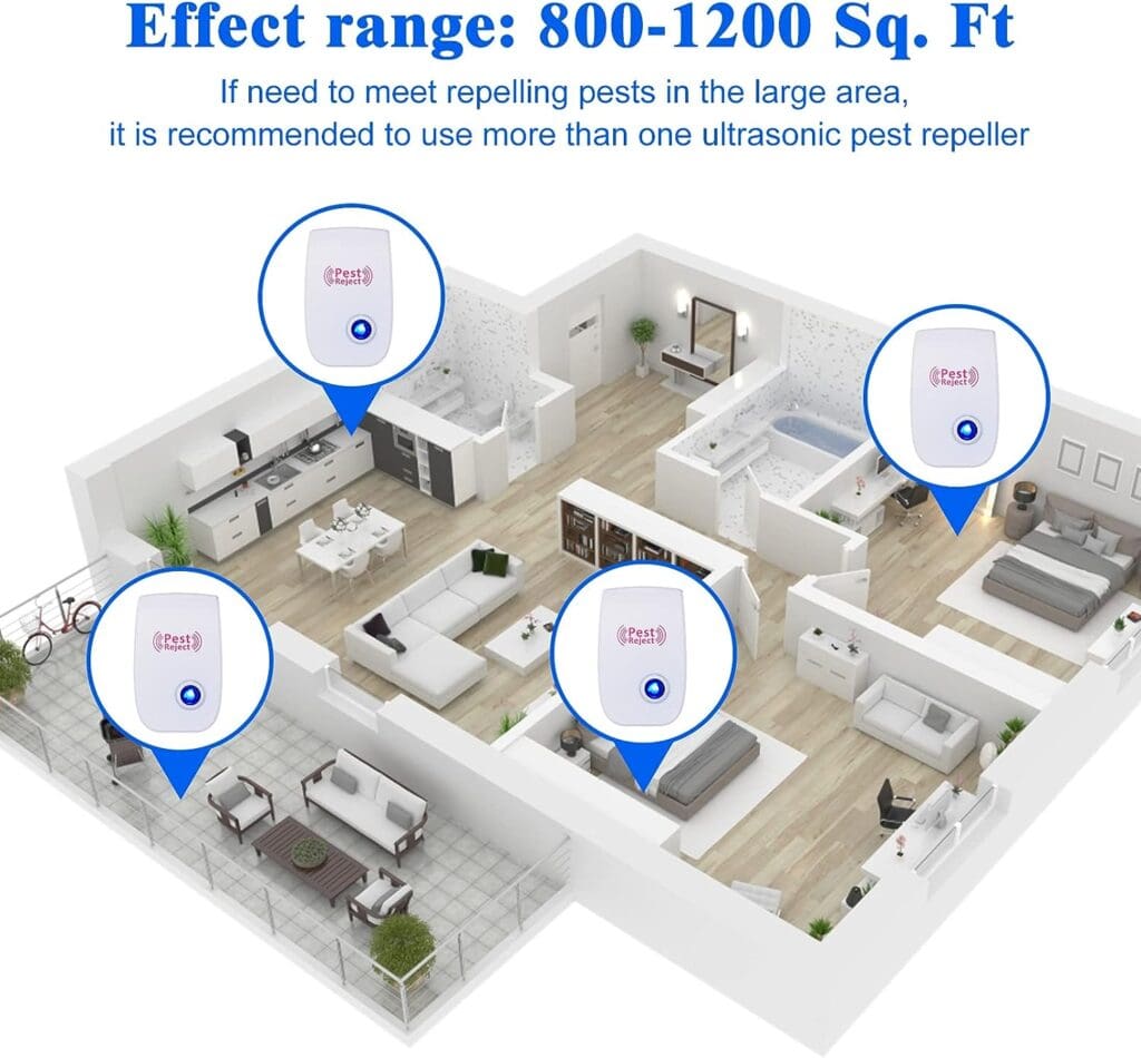 8 Packs Ultrasonic Pest Repeller, Electronic Pest Repellent, Mouse Deterrent Plug in Indoor, Mice denfense Control for Insect, Roach, Mice, Spider, Ant, Bug, Mosquito for House, Hotel