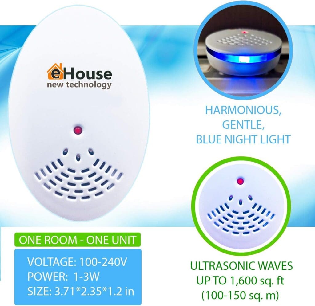 BH-1, 2 Pack - Ultrasonic Pest Repeller - Electronic  Ultrasound, Indoor Plug-in Repellent - Get rid of - Rodents, Mice, Rats, Squirrels, Bats, Insects, Bed Bugs, Ants, Fleas, Spiders, Roaches!