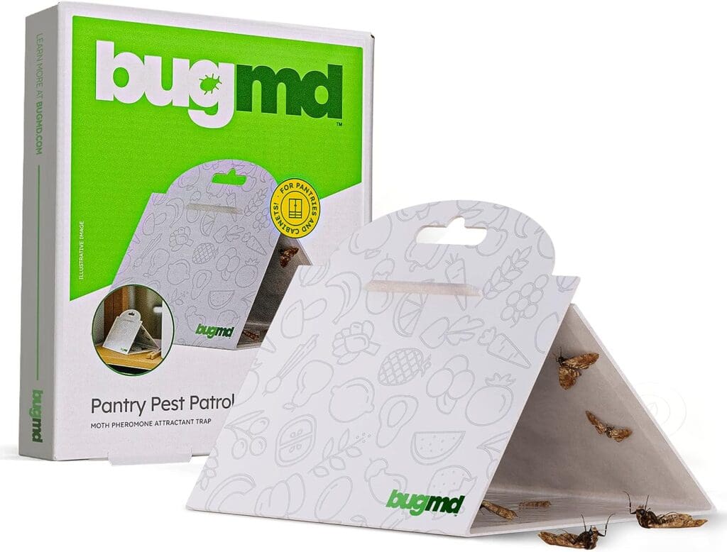 BugMD Pantry Pest Patrol (6 Count, White) - Moth Traps for Kitchen, Pantry Moth Trap, Bug Trap, Moth Traps for House Pantry, Get Rid of Pantry Moth, Kitchen Moth Trap Killer