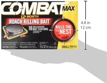 Combat Max 12 Month Roach Killing Bait, Small Roach Bait Station, Child-Resistant, 18 Count