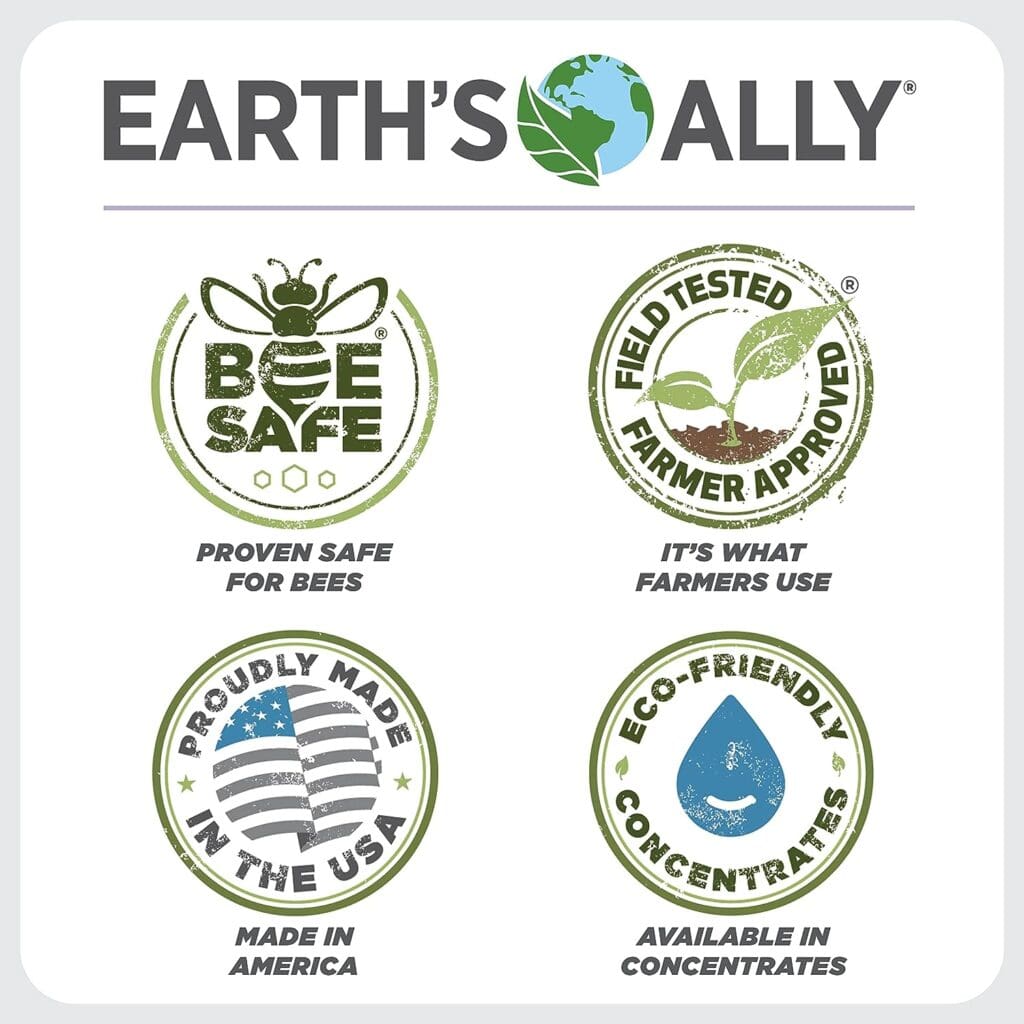 Earths Ally 3-in-1 Plant Spray | Insecticide, Fungicide  Spider Mite Control, Use on Indoor Houseplants and Outdoor Plants, Gardens  Trees - Insect  Pest Repellent  Antifungal Treatment, 24oz