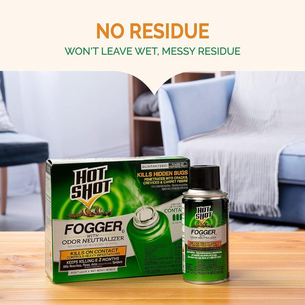 Hot Shot Fogger With Odor Neutralizer, Kills Roaches, Ants, Spiders  Fleas, Controls Heavy Infestations, 3 Count, 2 Ounce Pack of 2