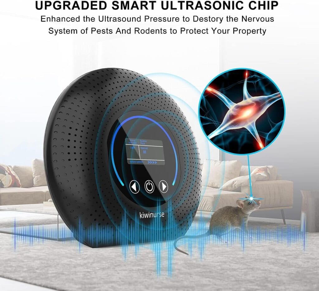 Kiwinurse Ultrasonic Pest Repellent Indoor Squirrel Repeller for Rat,Rodent,Mouse, Bugs, Mosquito, Mice, Spider, Plug-in Deterrent Pest Control for Home, Office, Warehouse, Hotel