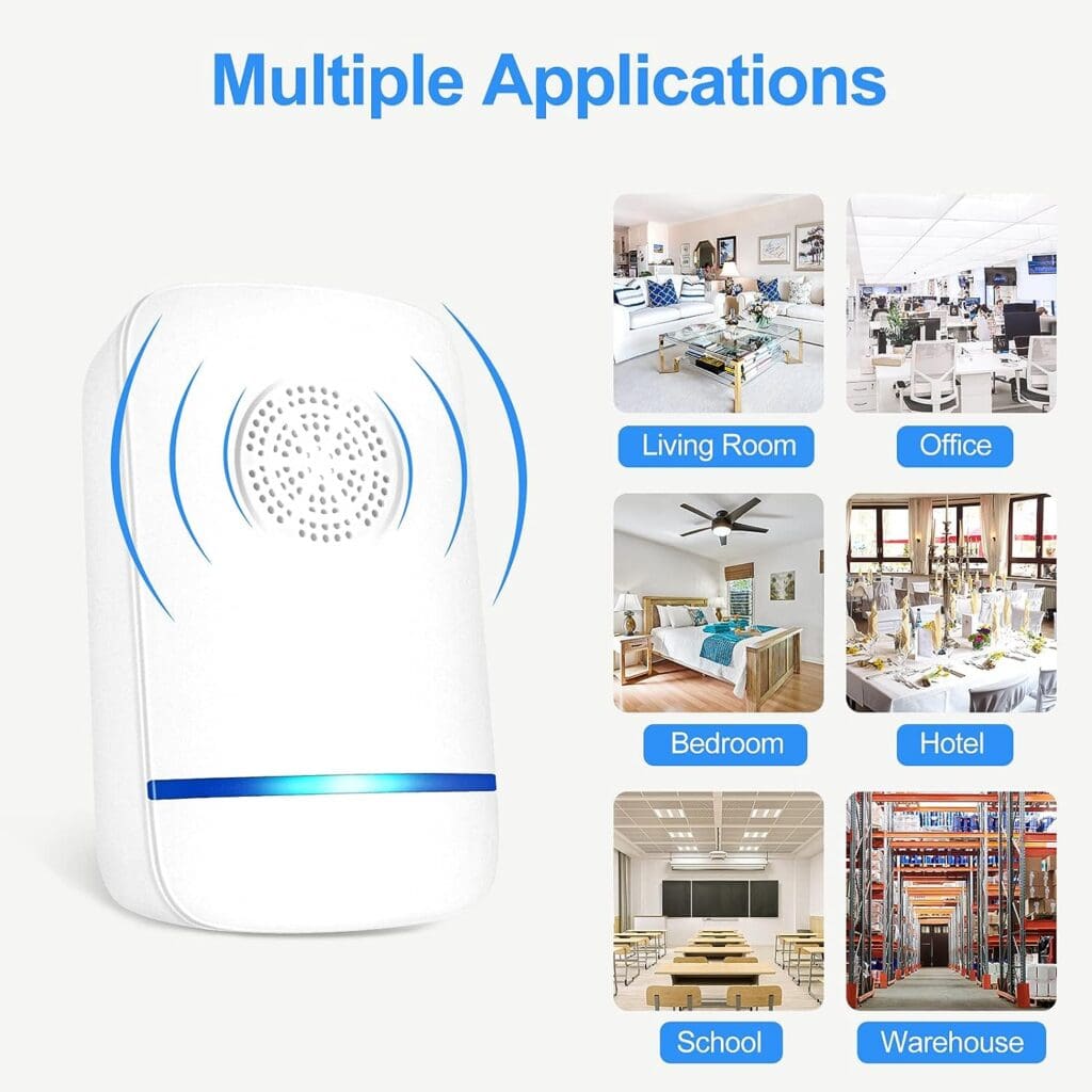 KONIGEVA 6 Pack Ultrasonic Pest Repeller, Repeller Indoor Plug in Control for Home, Office, Warehouse, Hotel, Repellent Insect, Roach, Mice, Spider, Ant, Bug, Rats, Cockroach, Mosquito, White