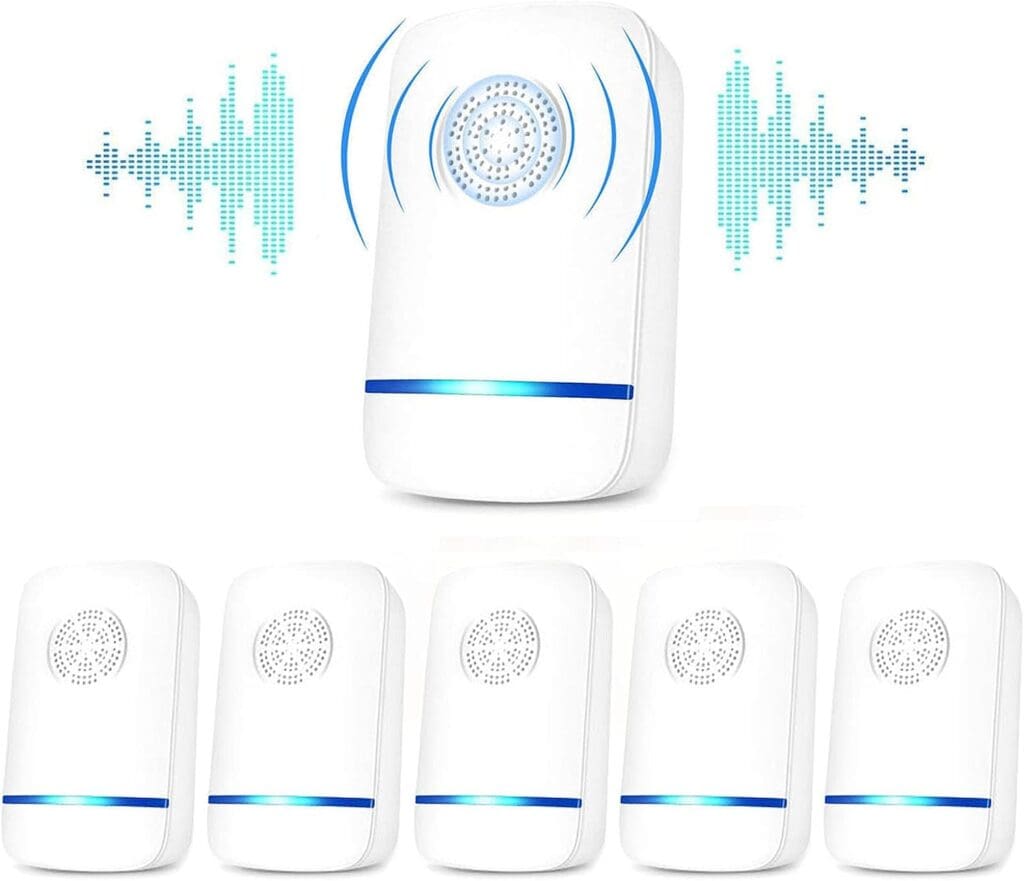 KONIGEVA 6 Pack Ultrasonic Pest Repeller, Repeller Indoor Plug in Control for Home, Office, Warehouse, Hotel, Repellent Insect, Roach, Mice, Spider, Ant, Bug, Rats, Cockroach, Mosquito, White