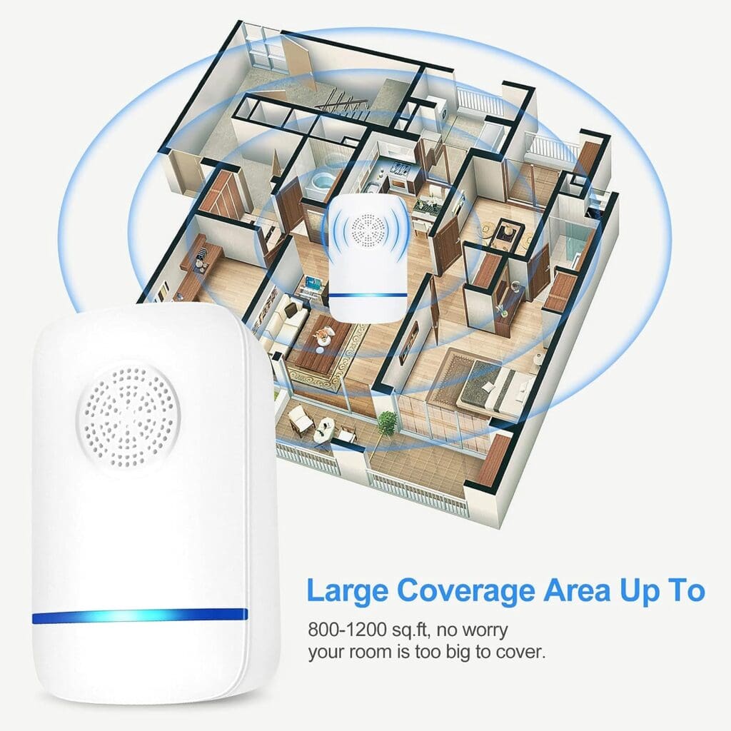 KONIGEVA 6 Packs Ultrasonic Pest Repeller, Pest Control Repeller, Pest Repeller Plug in for Mosquito, Mice, Roach, Spider White 1 Count (Pack of 6)
