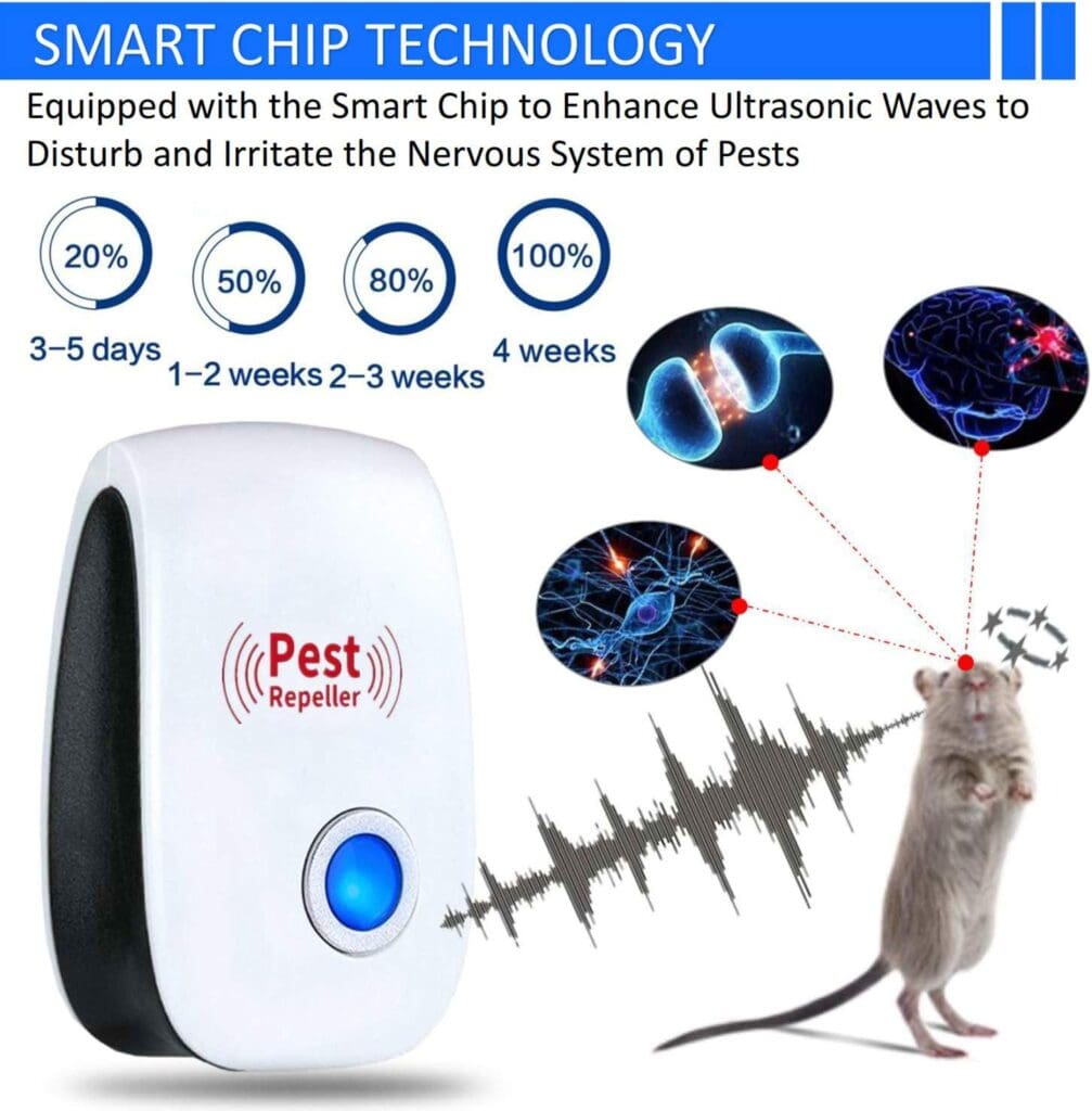 Merratric Ultrasonic Pest Repeller 6 Pack Electronic Ultrasonic Pest Repellent Indoor Plug in Pest Control Ultrasonic Repellent for Mice Cockroach Spider Ant Mosquito Bug Insect