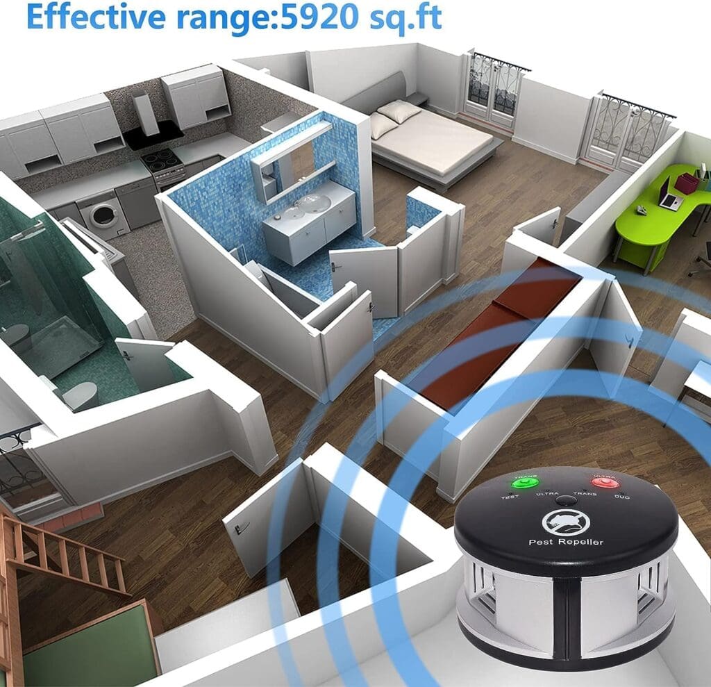 Mouse Repellent Indoor Ultrasonic, 4-in-1 Rodent Repellent Indoor Ultrasonic, Pest Control Plug-in Rat Deterrent Living Room Protect