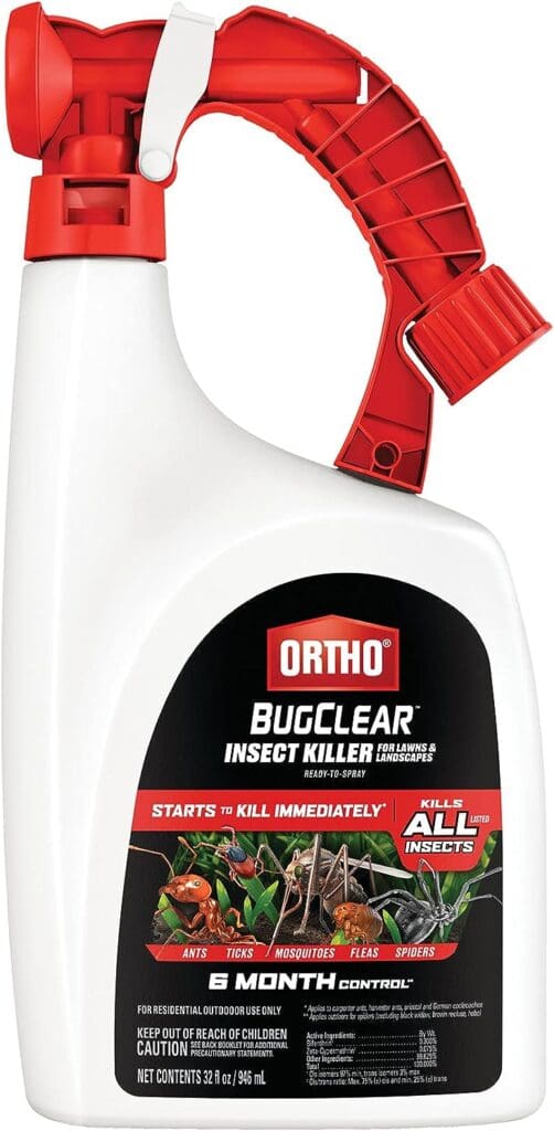 Ortho BugClear Insect Killer for Lawns  Landscapes Ready to Spray - Kills Ants, Spiders, Fleas, Ticks, Armyworms  Other Insects, Outdoor Bug Spray for up to 6 Month Insect Control, 32 oz.