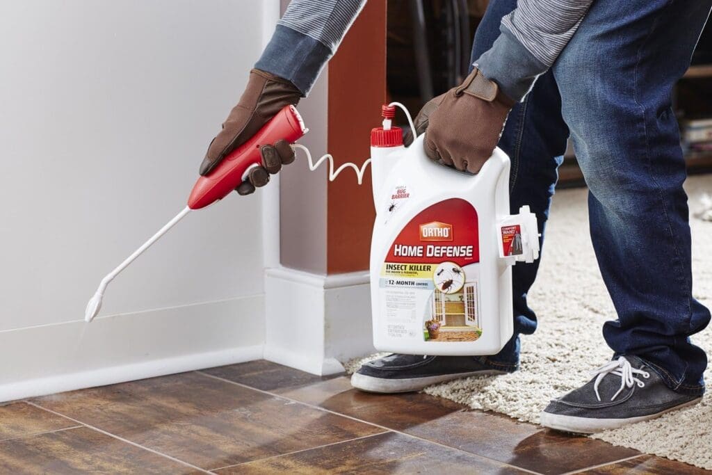Ortho Home Defense MAX Insect Killer for Indoor  Perimeter1 with Comfort Wand - Kills Ants, Cockroaches, Spiders, Fleas, Ticks  Other Listed Bugs, Creates a Bug Barrier, 1.1 gal.