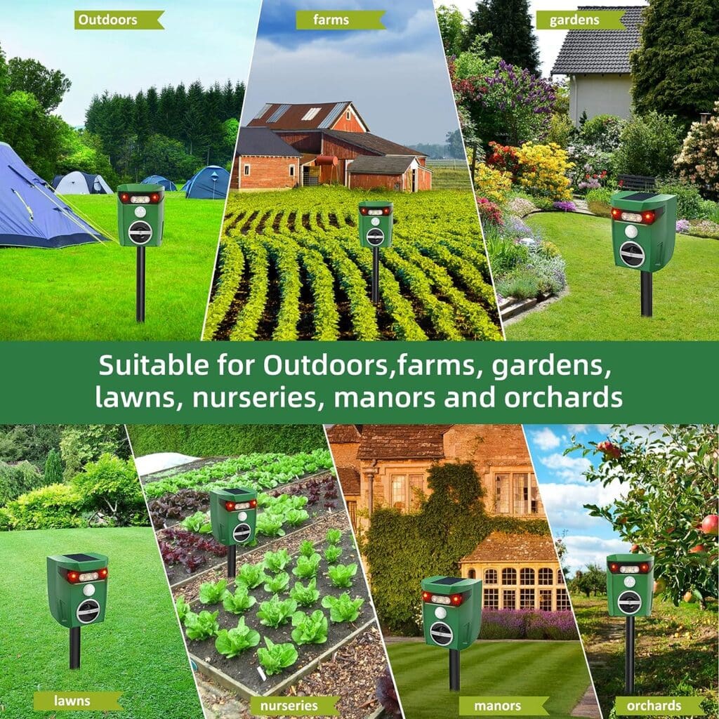 Redeo Animal Repeller Ultrasonic Outdoor: Solar Powered Animal Repellent Cat Repeller Deer Deterrent Devices for Rabbit Mole Dog Fox Squirrel Raccoon Skunk Rat