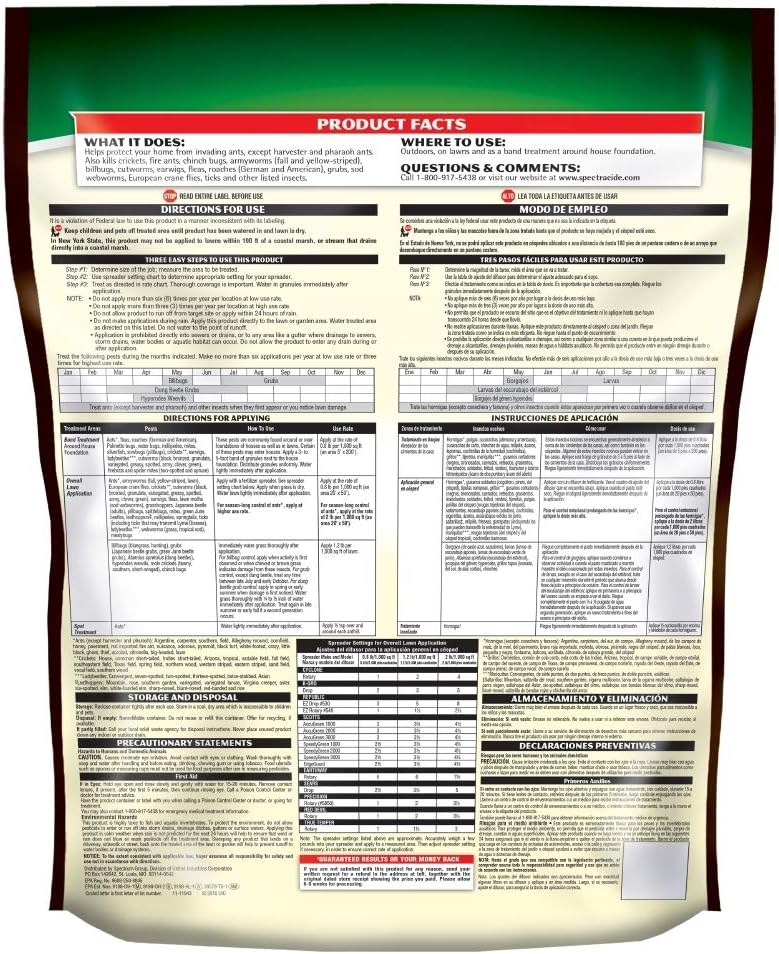 Spectracide Triazicide Insect Killer For Lawns Granules, 10 lb Bag, Kills All Listed Lawn-Damaging Insects