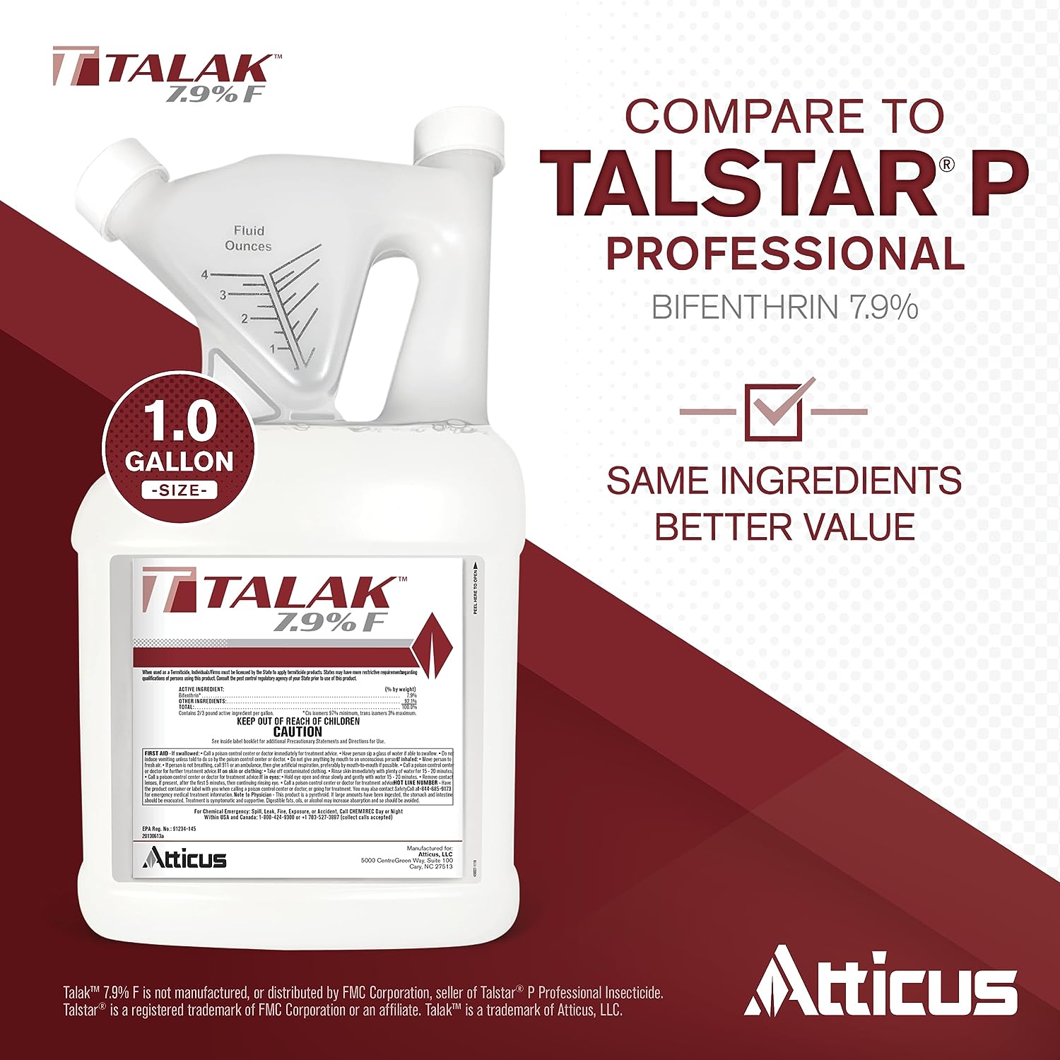 7 Insecticide Talak 7.9 F Bifenthrin Insecticide Concentrate (1 Gallon) Review | Pest ...