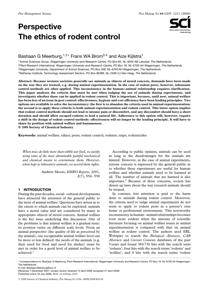The Ethics Of Pest Control: A Balanced Perspective