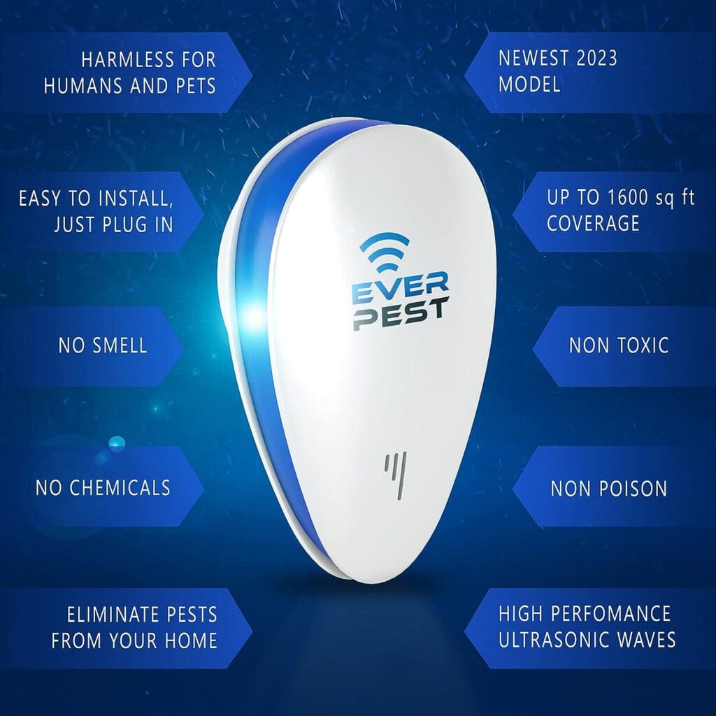 Ultrasonic Pest Control Repeller - Repel Rodents, Ants, Cockroaches Get Rid, Bed Bugs, Mosquitos, Flies, Spiders, Squirrel Bats - Eco-Friendly Safe for Humans - 2 Pack…