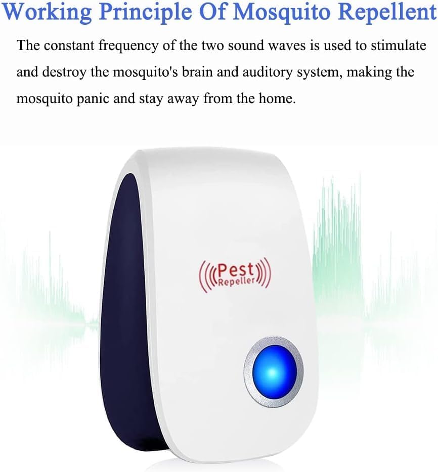 Ultrasonic Pest Repeller 10 Pack Electronic Insect Repellent Mosquito Repeller Indoors Pest Control Bug Plug in for Mosquito, Rodent, Roaches, Mice, Spider, Ant, Bug, Pet-Friendly Plug-in Design