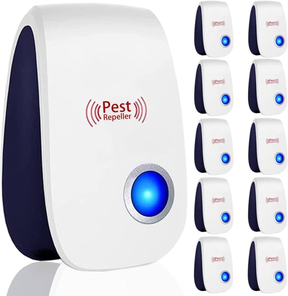 Ultrasonic Pest Repeller 10 Pack Electronic Insect Repellent Mosquito Repeller Indoors Pest Control Bug Plug in for Mosquito, Rodent, Roaches, Mice, Spider, Ant, Bug, Pet-Friendly Plug-in Design
