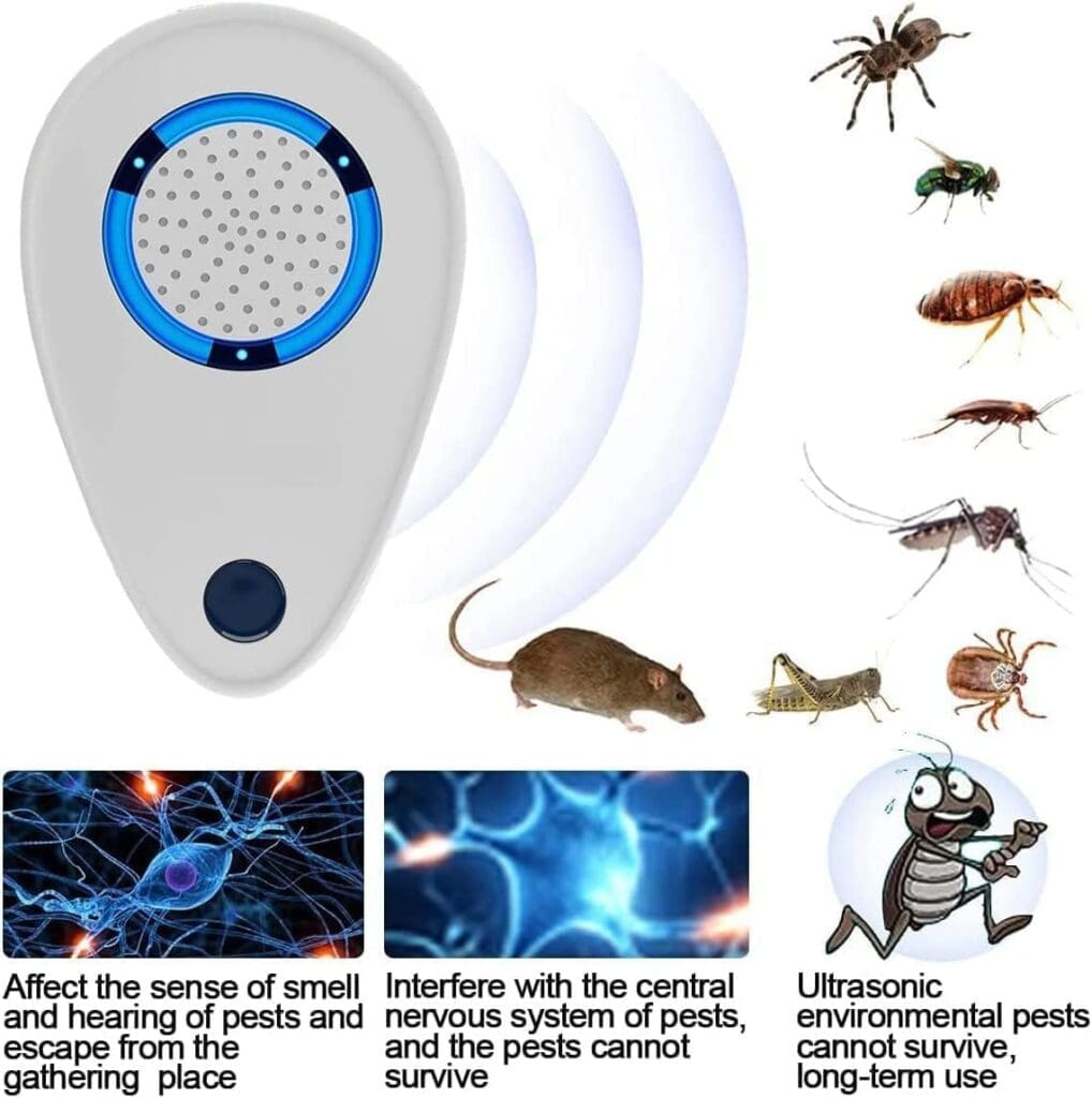 Ultrasonic Pest Repeller, 2023 Newest Electronic Pest Repellent Indoor Plug in Bug Repellent for Pest Control Mosquito, Spider, Mice, Ant, Insects, Roaches, Rodent.(6 Packs)