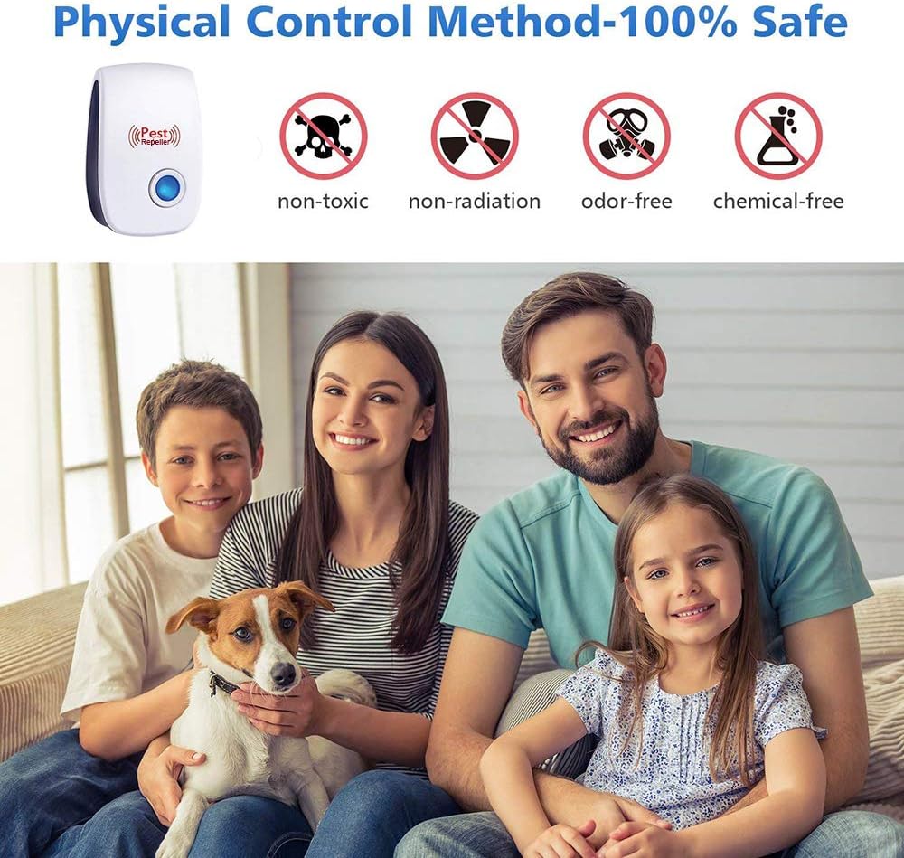 Ultrasonic Pest Repeller 6 Pack – Electronic Repellent for Pest Control – Rodent Repellent Indoor, Ultrasonic Indoor Pest Repellent, Plug-in, for Mosquito, Insect, Mice, Spider, Bug, Ant, Cockroach