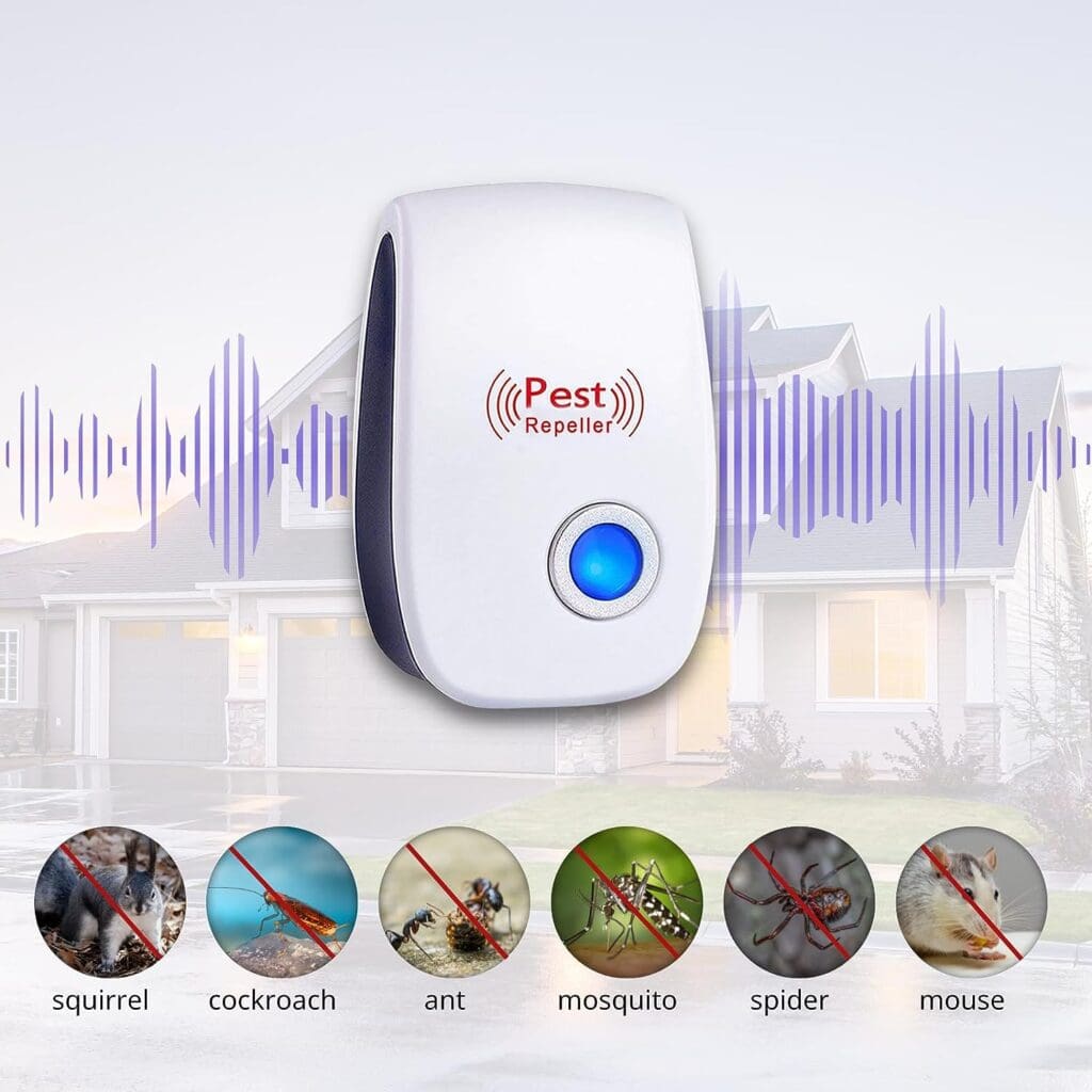 Ultrasonic Pest Repeller 6-Pack, Indoor Plug in Pest Control, Pest Repellent for Mouse, Spider, Insect, Roach, Rodent, Mosquito Repellent for Hotel House Office Garage Warehouse