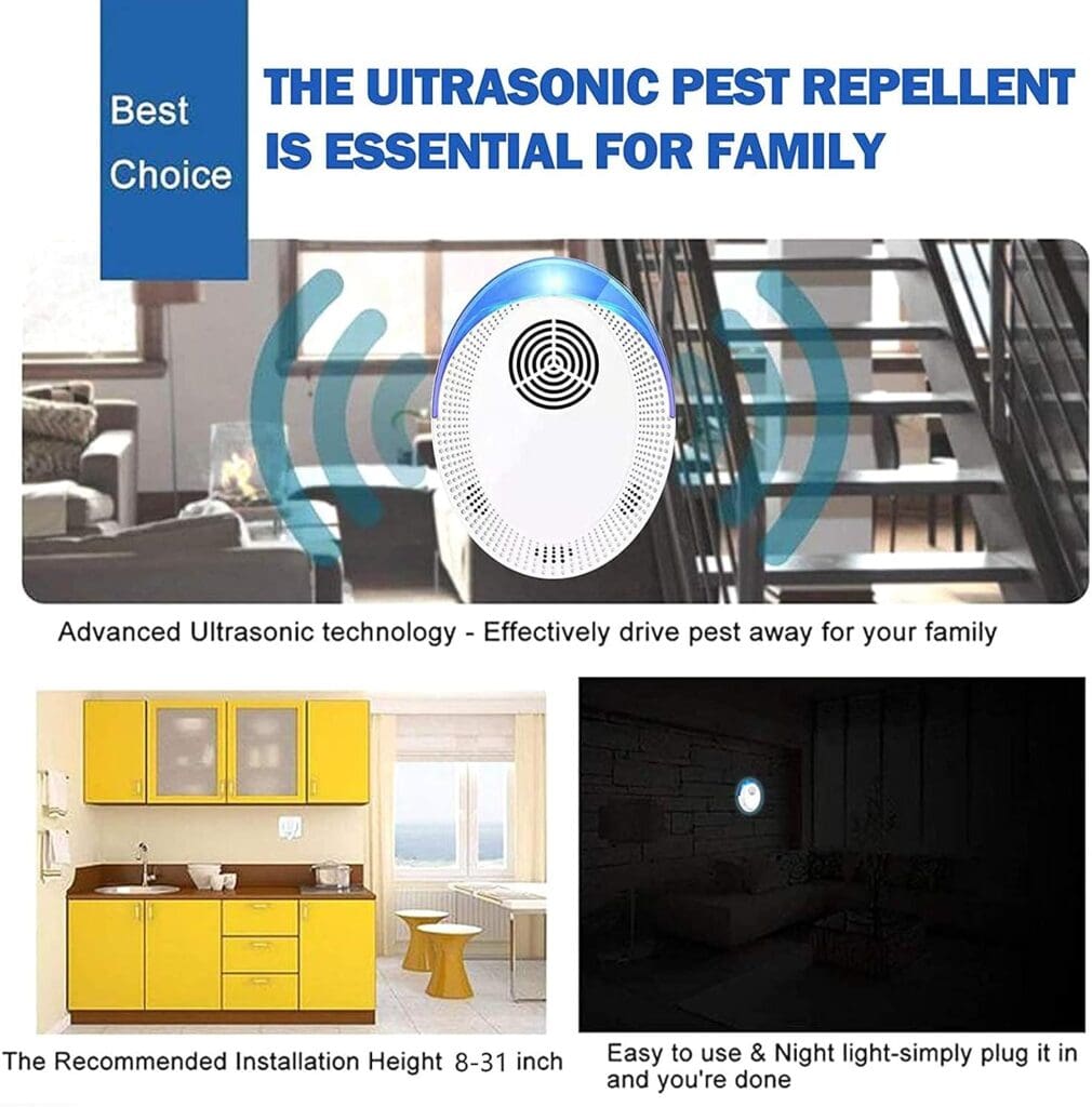 Ultrasonic Pest Repeller 6 Pack, Mouse Repellent Ultrasonic Plugin Indoor, Pest Control for Home, Kitchen, Office, Warehouse, Hotel