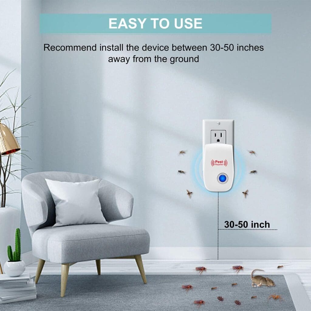 Ultrasonic Pest Repeller 6 Pack Plug in Indoor Ultrasonic Pest Repellent Electronic Pest Control Ultrasonic Repellent for Insect Bug Mice Spiders Mosquitoes Cockroaches