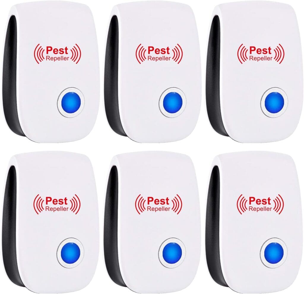 Ultrasonic Pest Repeller 6 Pack Plug in Indoor Ultrasonic Pest Repellent Electronic Pest Control Ultrasonic Repellent for Insect Bug Mice Spiders Mosquitoes Cockroaches