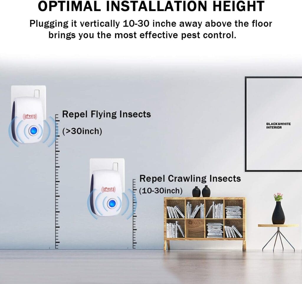 Ultrasonic Pest Repeller 6 Packs, Electronic Plug in Sonic Repellent pest Control for Bugs Insects Roaches Mice Spiders Rodents Mosquitoes