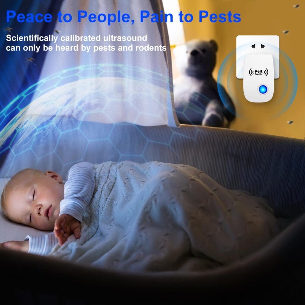Ultrasonic Pest Repeller 6 Packs, Indoor Mouse Repellent, Electronic Plug in Pest Control for Roach, Ant, Rodent, Mice, Mosquito, Spider Repellent for House, Garage, Warehouse