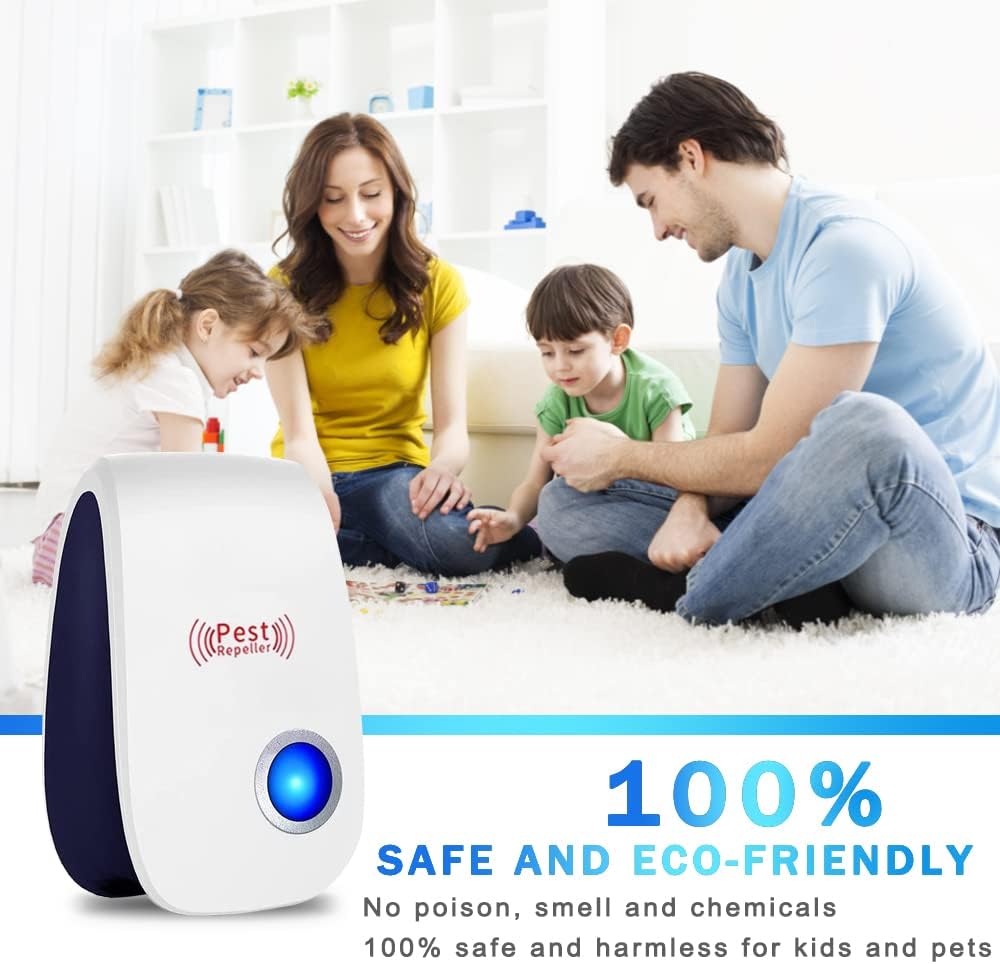 Ultrasonic Pest Repeller 8 Pack Electronic Pest Repellent Plug in Indoor Insect Repellent Mosquito Repellent for Roaches, Spider, Mice, Bugs, Pest Control for Home, Warehouse, Kitchen