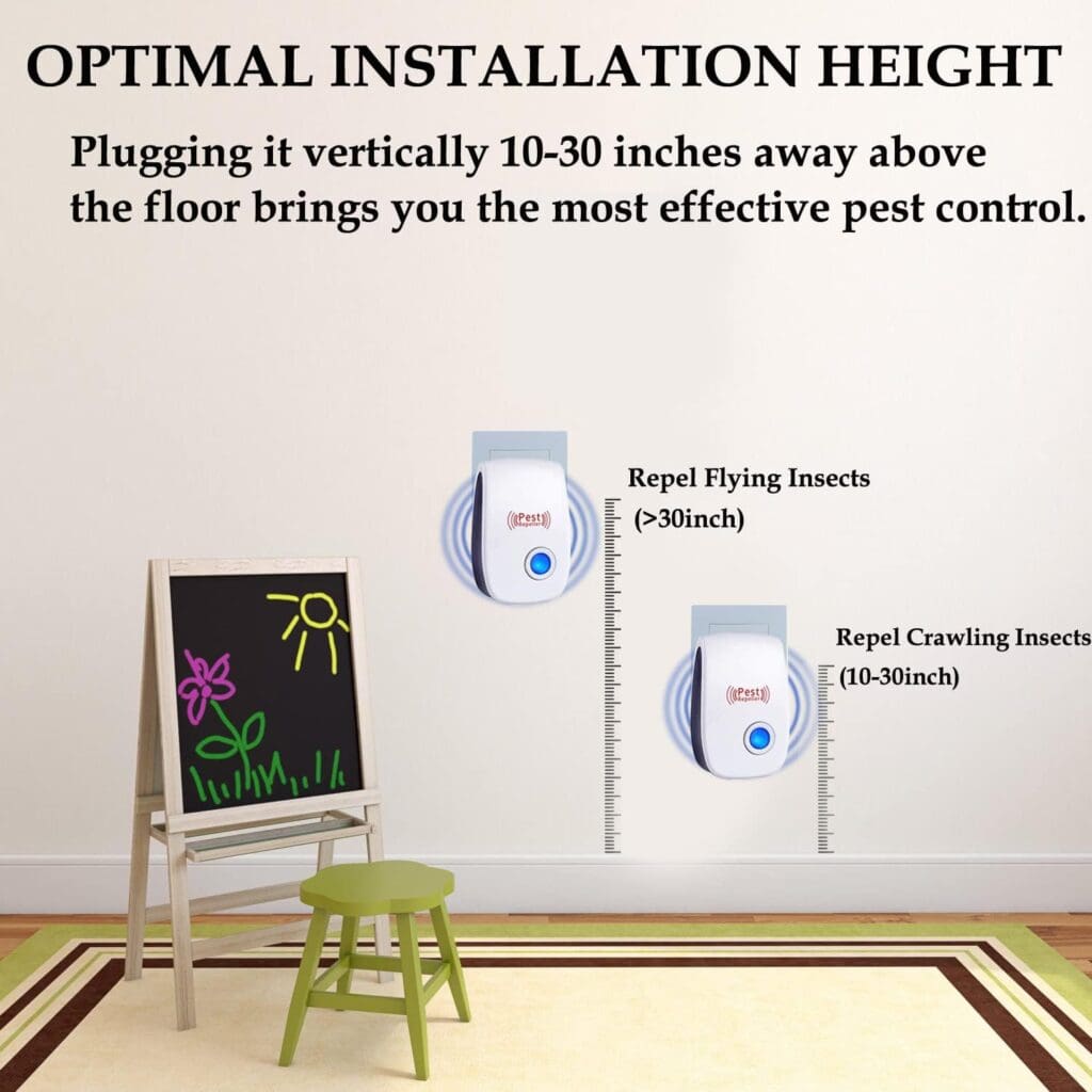 Ultrasonic Pest Repeller 8 Pack Electronic Plugin Indoor Sonic Repellent pest Control for Bugs Roaches Insects Mice Mouse Spiders Mosquitoes Mosquito Repellent Indoors Ultrasonic Repellers