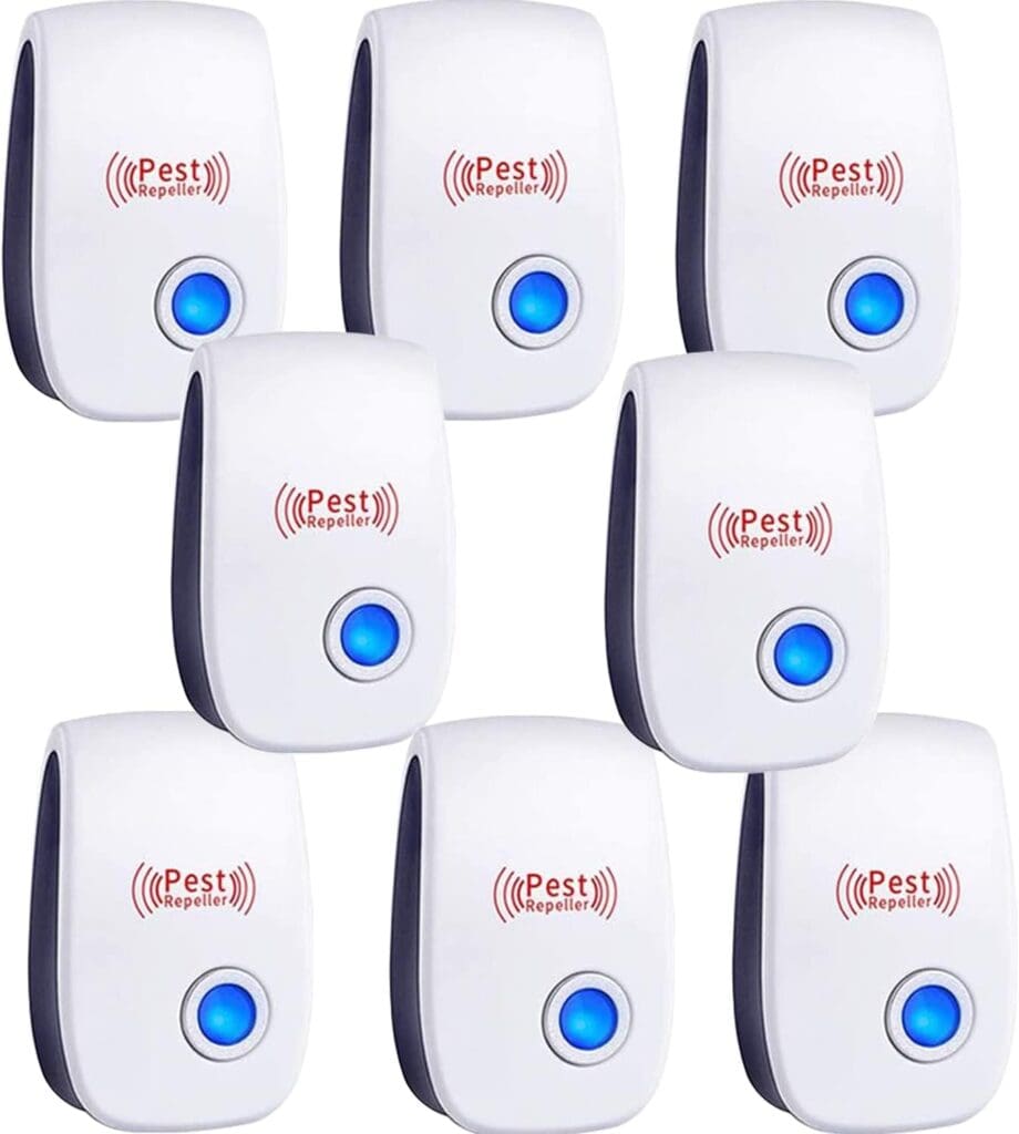Ultrasonic Pest Repeller 8 Pack Electronic Plugin Indoor Sonic Repellent pest Control for Bugs Roaches Insects Mice Mouse Spiders Mosquitoes Mosquito Repellent Indoors Ultrasonic Repellers