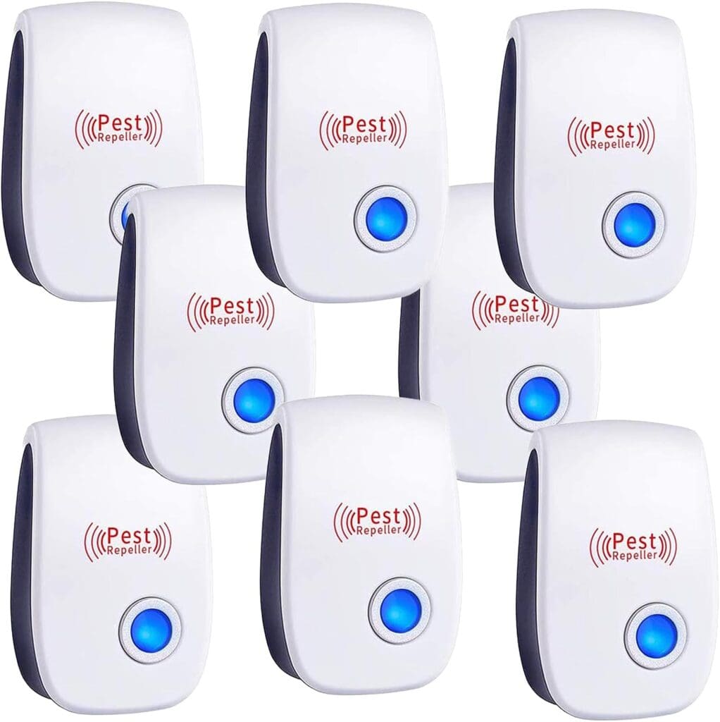 Ultrasonic Pest Repeller 8 Packs, Electronic Pest Repellent Plug in Indoor Pest Control for Insect, Roach, Mice, Spider, Ant, Bug, Mosquito Repellent for House, Garage, Warehouse, Office, Hotel
