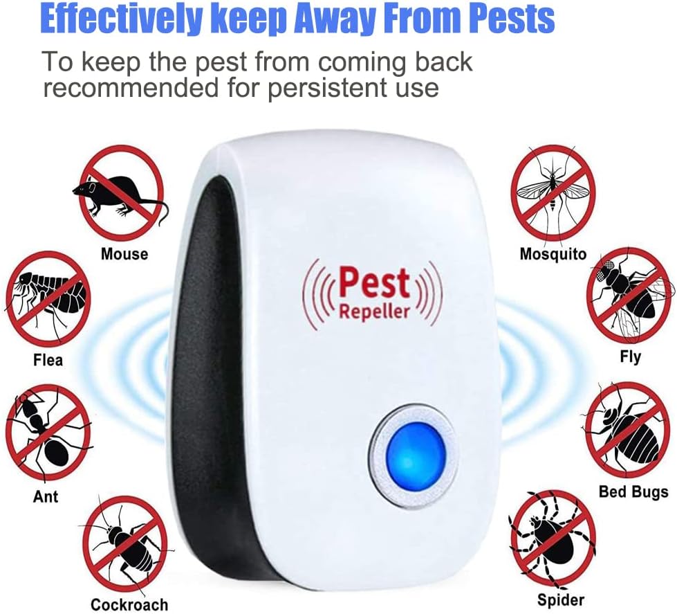Ultrasonic Pest Repeller 8 Packs Pest Repellent Mosquito Repellent Indoors Mouse Repellent Pest Repellent Ultrasonic Plug in Rodent Repellent Pest Control for Mosquito,Ant,Spider,Cockroach,Mouse