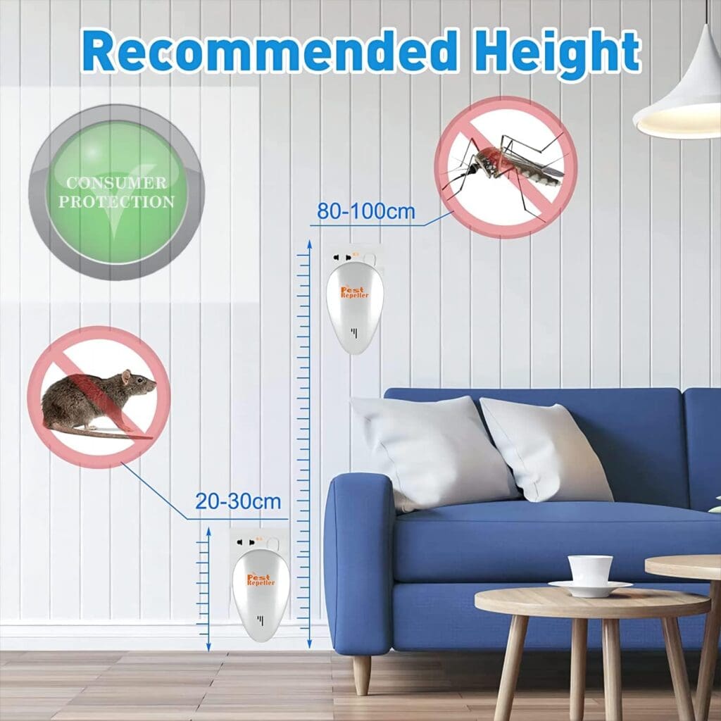 Ultrasonic Pest Repeller A1000–6 Pack of – Rodent Repellent Indoor, Ultrasonic Indoor Pest Repellent–Electronic Repellent for Pest Control, Plug-in, for Mosquitos, Roaches, Spiders,