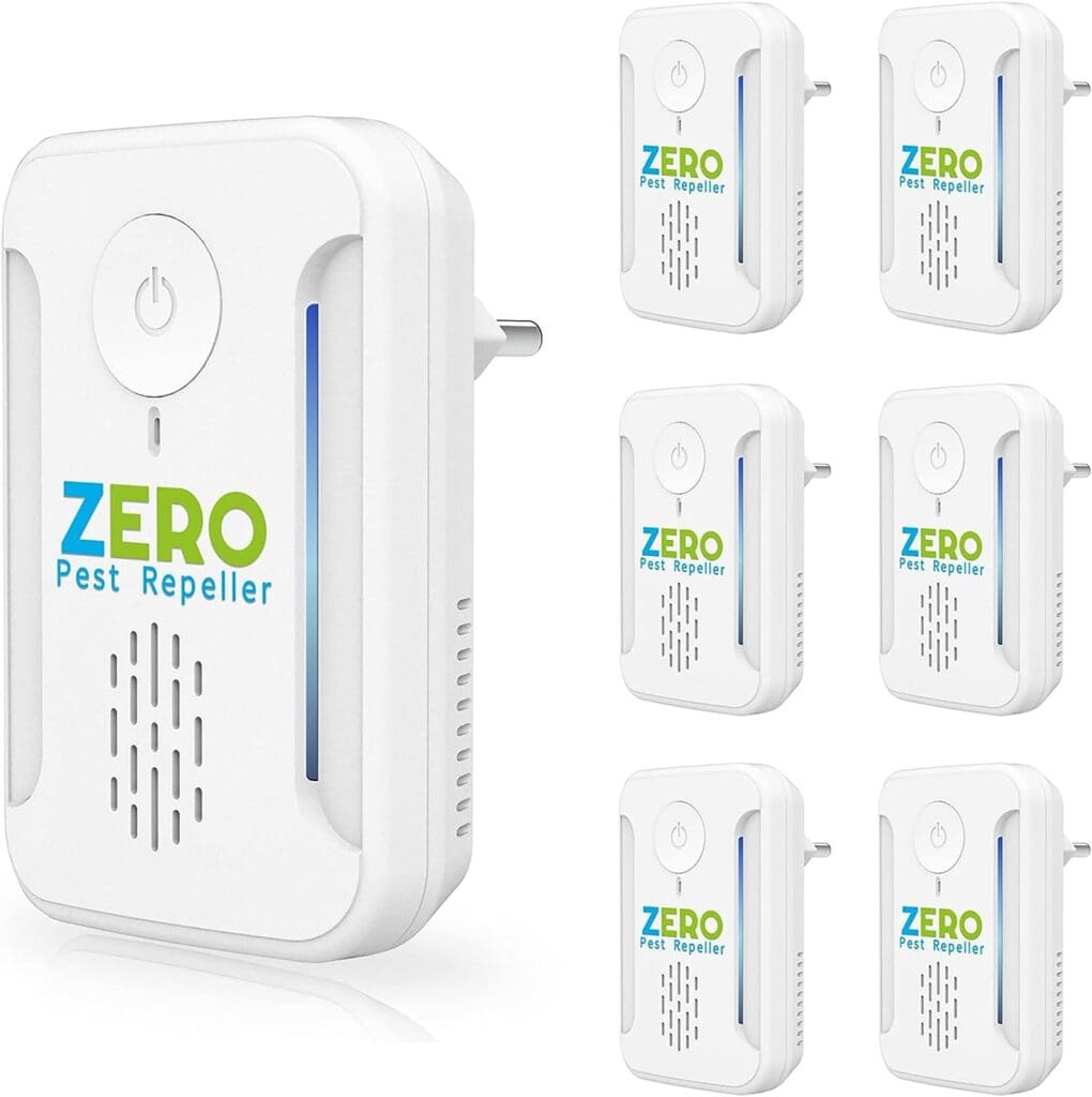 Ultrasonic Pest Repeller, Indoor Ultrasonic Repellent for Roach, Rodent, Mouse, Bugs, Mosquito, Mice, Spider, Electronic Plug in Pest Control, 6 Packs