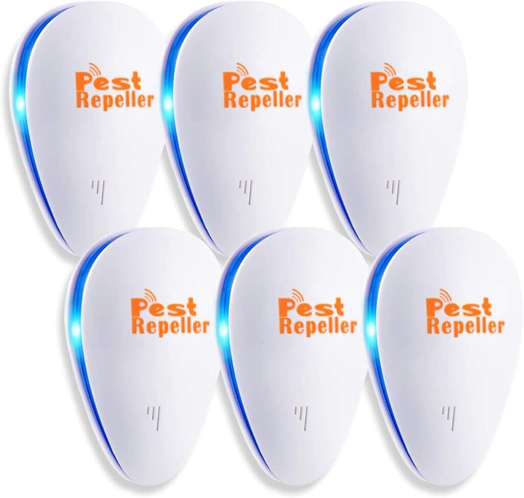 Ultrasonic Pest Repeller, Mouse Repellent, Indoor Pest Control, Pest Repellent Ultrasonic Plug in, Spider Repellent, Indoor Ultrasonic Repellent for Roach, Rodent, Mouse, Bugs, Mosquito, Mice, 6 Packs