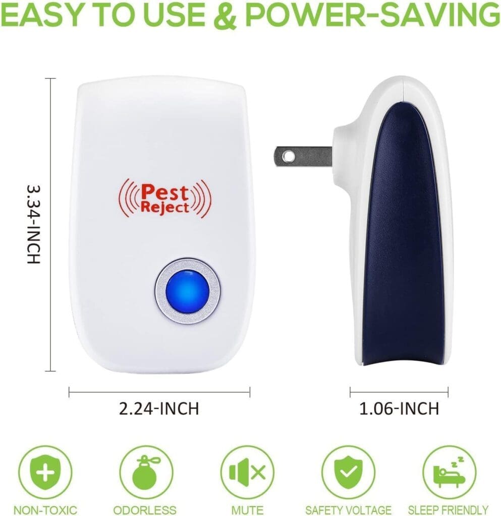 Ultrasonic Pest Repeller, Mouse Repellent, Indoor Pest Control, Pest Repellent Ultrasonic Plug in, Spider Repellent, Indoor Ultrasonic Repellent for Roach, Rodent, Mouse, Bugs, Mosquito, Mice, 6 Packs