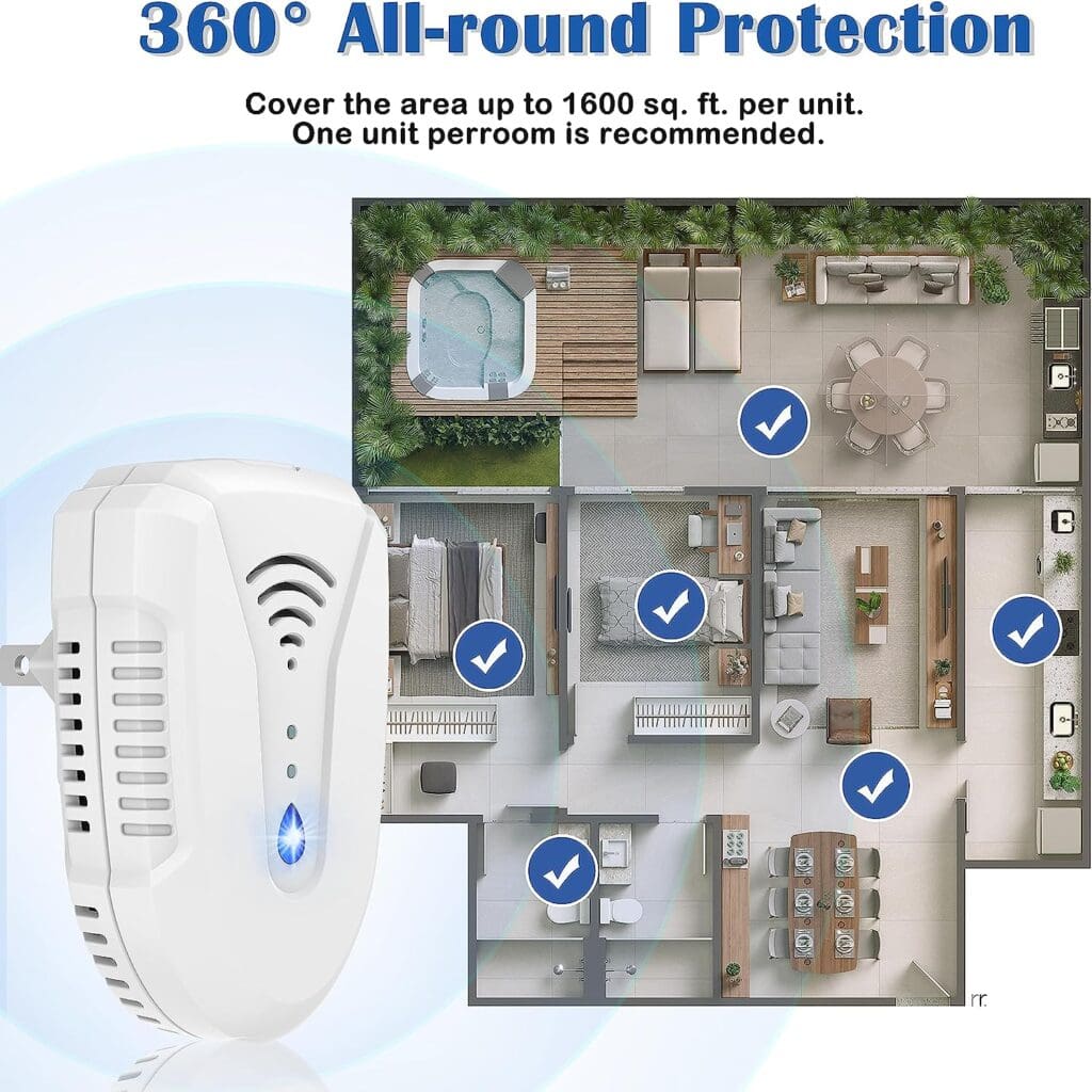 Ultrasonic Pest Repeller, Mouse Repellent Indoor Ultrasonic Plug in, Insect Rodent Repellent for House, Pest Defense for Bugs Roaches Insects Mice Spiders Mosquitoes Flies Cockroach, 6 Pack