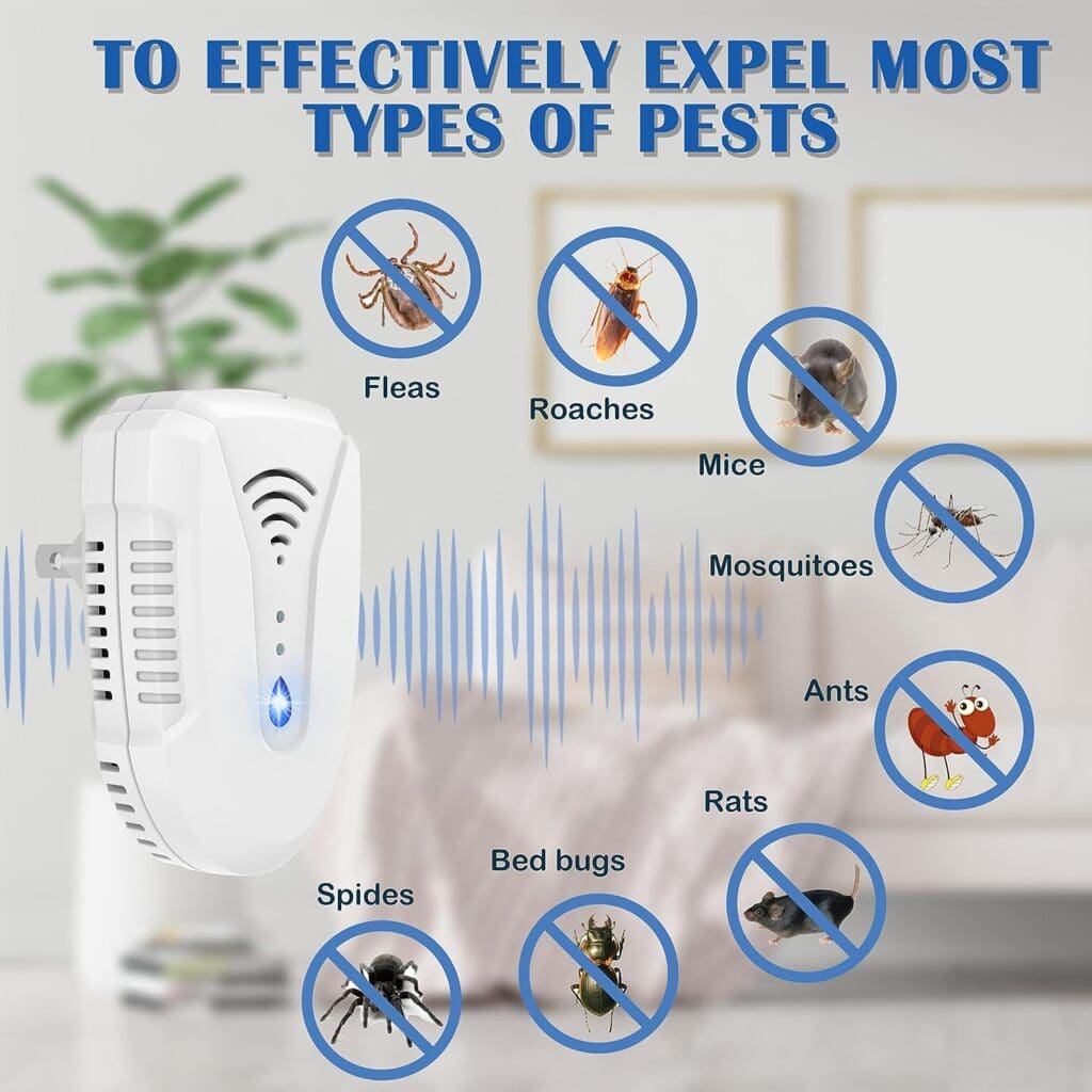 Ultrasonic Pest Repeller, Mouse Repellent Indoor Ultrasonic Plug in, Insect Rodent Repellent for House, Pest Defense for Bugs Roaches Insects Mice Spiders Mosquitoes Flies Cockroach, 6 Pack