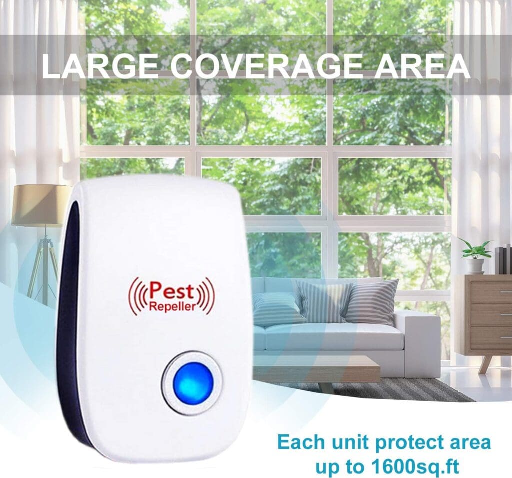 Ultrasonic Pest Repeller Pack of 6, Pest Control Ultrasonic Repellent Electronic Insects Rodents Repellent for Mosquito, Mouse, Cockroaches,Rats,Bug, Spider, Ant, Flies