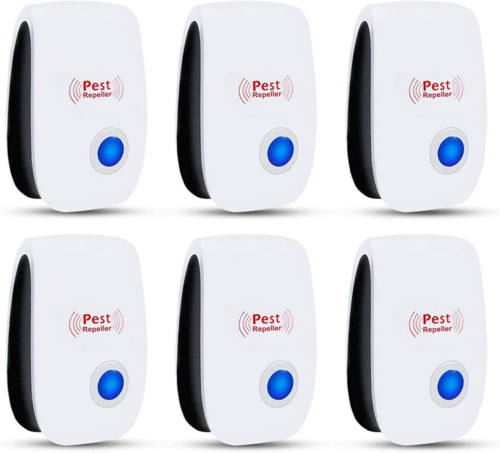 Ultrasonic Pest Repeller Pack of 6, Pest Control Ultrasonic Repellent Electronic Insects Rodents Repellent for Mosquito, Mouse, Cockroaches,Rats,Bug, Spider, Ant, Flies