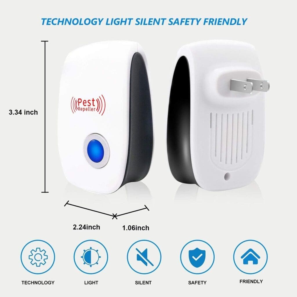 WahooArt Ultrasonic Pest Repeller 6 Packs, The Newest Pest Repellent Electronic Indoor Plug in for Insects, Mosquitoes, Mice, Ants, Roaches, Spiders, Bugs, Flies, Cockroach, pest Control, Non-Toxic