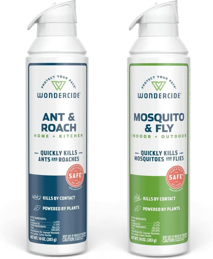 Wondercide - Mosquito  Fly and Ant  Roach Killer Aerosol Spray Bundle - Kills Bugs with Natural Essential Oils - Pet and Family Safe - for Indoor and Outdoor Areas - 10 oz - 2 Pack